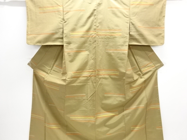 JAPANESE KIMONO / ANTIQUE KIMONO / SILK / TSUMUGI / WOVEN STRIPE